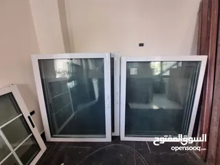  3 شبابيك دبل جلاس مقطع خاص  عدد 7 بحال الوكاله