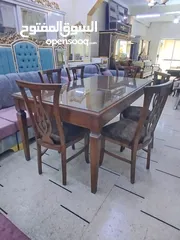  1 طاولة سفرة زان مع 6 كراسي جديدة