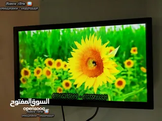  2 شاشة 24 بوصة LED FUll HD IPS معاها رسيفر و قاعدة مكتب و حامل حائط و ضمان سنة