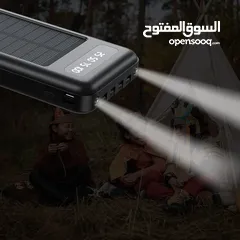  20 شاحن بور بانك شمسي و كهرباء بطاريه 20000 مللي امبير شحن تلفون خلوي طاقه شمسيه اضائه power Bank