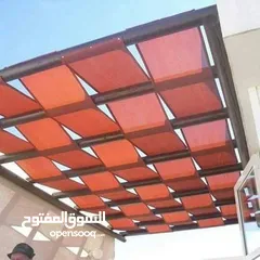  2 تركيب مظلات خشب براغولات مع اشرعة
