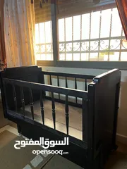  2 تخت بيبي خشب بلوط ثفيل