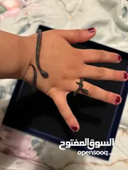  2 خاتم وسواره سوارفسكي اصلية راقية مطلي ذهب