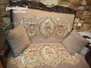  2 طقم كنب للبيع خشب زان نظيف