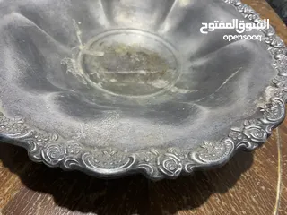  8 طقم اباريق علبخار قهوة شاي  فضية انتيكة قديم للتستعمال او الصمد  جاط للفواكه زجاج معتق ثقيل