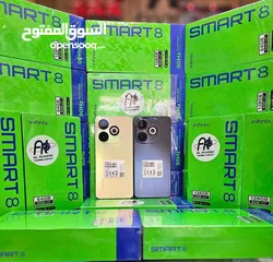  1 جديد بالكرتونة Smart 8 رام 6 جيجا 64 و 128 مكفول سنة متوفر توصيل وألوان