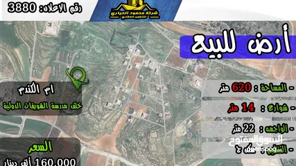  1 رقم الاعلان (3880) ارض سكنية للبيع في منطقة ام الكندم