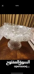  1 Glass bowl with cups and spoon