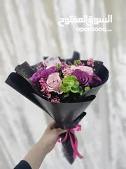  1 باقات ورد طبيعي و صناعي مسكات عرايس اكاليل نقوط صواني ذهب