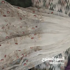 2 شيفون مطرز ورد خمري