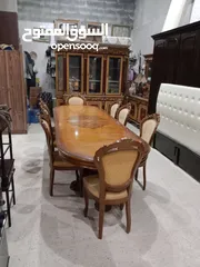  1 طاوله سفره مودرن ثمن كراسي خشب زان مصري صناعتها للبيع