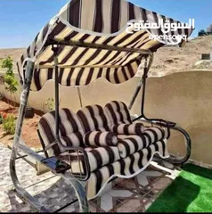  6 مرجيحه ثلاثية #ايطالي  جميع الالوان الفرش قماش وتربورف ضد الشمس والماء والعوامل الخارجية