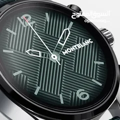  9 Luxury Digital Mont Blanc Smart Watch: Summit 3 Tri-Color Edition - Green Leather & Black Straps
