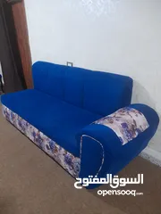  5 كنب 10 مقاعد لون ازرق تركواز للبيع بداعي السفر بسعر مغري جدا مع برداية او بدونها