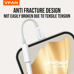  5 تحويله كيبل صوتيات تحويلة من USB-C إلى 3.5 مم (Aux)  Type-C VFan L08 Adapter Audio Aux