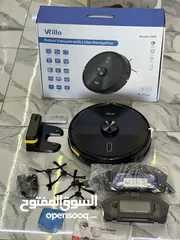  1 روبوت باله ماركة vrillo  كنس مسح بقوة سحب 3200pa يرسم خريطة المنزل وخزنها متعدد الطوابق عن طريق رادا