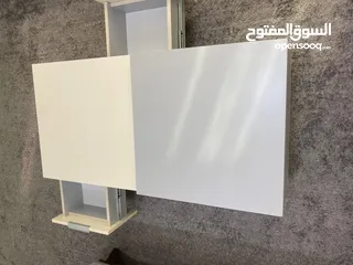  2 طاولة وسط بلون ابيض ورمادي لغرفة الجلوس جديدة للبيع