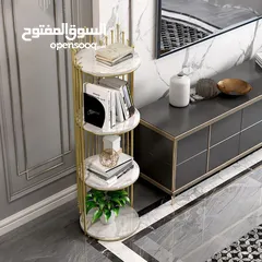  6 رف ملكي بخشب مطلي رخامي – لمسة فخامة ملوكية لبيتك  تصميم فااااخر من خشب مطلي رخامي أبيض 4 طوابق