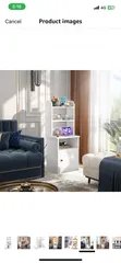  4 ‏Animosity طاولة بجانب السرير مع محطة شحن ومنافذ USB