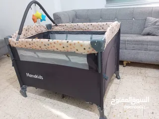  2 سرير وحباسة اطفال  mama kids