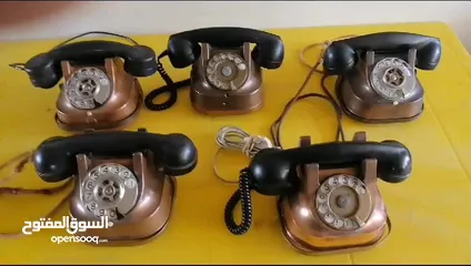 6 هاتف قرص ارضي نحاس انتيك فاخر