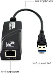  4 محول إيثرنت أنثى USB 3.0 ذكر A إلى RJ45 يربط الكمبيوتر أو الكمبيوتر اللوحي بجهاز راوتر أو مودم