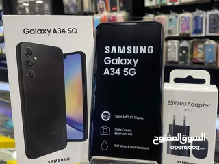  1 اخو الجديد Samsung A34 5G رام 16 جيجا 128 و 256 أغراضة والكرتونه الأصلية متوفر توصيل