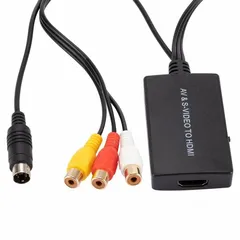  10 AV to HDMI Converter, RCA to HDMI Adapter, 720P/1080P RCA Composite CVBS Adapter Support PAL/NTSC