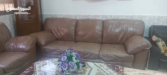  4 طقم كنب جلد طبيعي