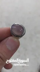  2 خاتم فضه زند عريض حجر جيميشت بلونين نهدي وأسود ختم 925 وختم الصايغ                           ..