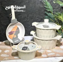  3 طناجر Golden Zara ماركة مشهورة بجودتها العالية!  الطقم يتضمن 3 طناجر + مقلى  النوعية الثقيلة