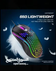  7 ماوس جيمنج سلكي مريح، اللون RGB الكهروضوئيةUSB.