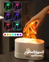  1 وفرنالكم مبخرة اللهب تصميم على شكل لهب الشعلة 3D  شبه الحقيقي تعمل على وصلة شحن(مُرفقه)