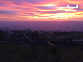  4 فيلا 500م على قطعة ارض (3,450م) 3دونم ونصف تقريبا مغاريب السلط ذات اطلالة مميزة جدا