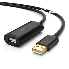  6 UGREEN US103 USB 2.0 Active Extension Cable-3M وصلة يوجرين مع محول