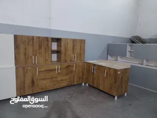  1 كاونتر خشب mdf قياس مترين مع ملحق مترين وسنك مترو20