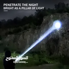  1 كشاف جبلي محمول ليد ليزر ابيض مصباح معدني مع زوم مدى 500 متر ضد الماء و اضائه جانبيه