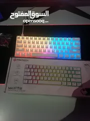  1 كيبورد ميكانيكال فانتيك 60% keyboard fantech maxfit61 red switch white بحاله الوكاله