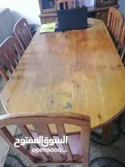  5 طاوله سفره للبيع خشب زان ثقيله ست كراسي