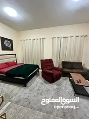  12 استوديو مفروش للايجار الشهري بعجمان منطقه الجرف ، بجوار الجامعه ومستشفي خليفه
