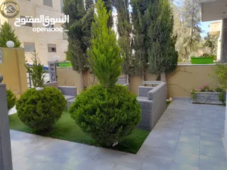  5 شقة أرضية مفروشة فاخرة للبيع في خلدا 200م مع حديقة وترسات 200م تشطيب سوبر ديلوكس