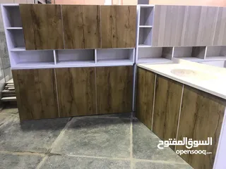  7 كاونترات خشب mdf مع سنك مرمر