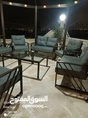  17 اطقم مودرن للحدائق حديد و راتان ومراجيح ثلاثية و عش البلبل وطاولات سفرة من الحديد الصلب