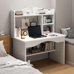  7 مكتب دراسي كامل متكامل مكتب مثالي مع سطح مكتب واسع خشب مقاوم للخدوش وسهل التنظيف والتركيب