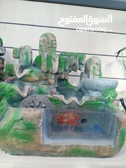  23 منظر ديكور نوافير شلال نافوره مع   كرستاله دواره  مضيئه