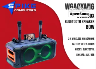  1 WGY-2366 Twin 6.5 "80W Portable JbI Trolley Speaker Party Wireless Subwoofer BlueTooth Speaker 2 Mic