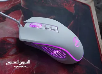  3 ماوس ابيض ، مع اضاءه rgp