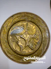  9 صنيه نحاس قديم تعليق  قطر 38 حفر اسلامي