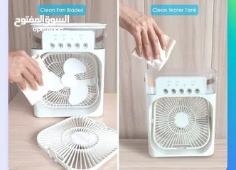  2 Portable Air Conditioner Fan مروحة مكيف هواء محمولة    مبرد هواء تبخيري صغير مع 7 ألوان إضاءة LED
