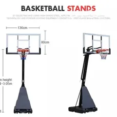  2 ستاند سلة بقاعدة بلاستيكية Adjustable Basketball Stand Hoop Indoor-Outdoor Use